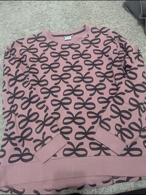 Beau Loves Pink Bow-Print Sweatshirt